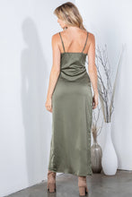 Load image into Gallery viewer, The Evelyn Maxi Satin Dress in Olive