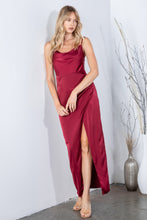 Load image into Gallery viewer, The Evelyn Maxi Satin Dress in Burgundy