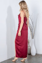 Load image into Gallery viewer, The Evelyn Maxi Satin Dress in Burgundy