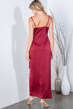 Load image into Gallery viewer, The Evelyn Maxi Satin Dress in Burgundy