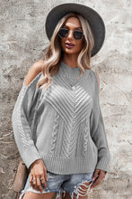 Load image into Gallery viewer, Hal Open Shoulder Sweater in Grey
