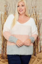 Load image into Gallery viewer, Ellie V-Neck Knit Sweater Plus-Size
