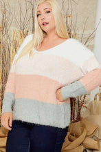 Load image into Gallery viewer, Ellie V-Neck Knit Sweater Plus-Size
